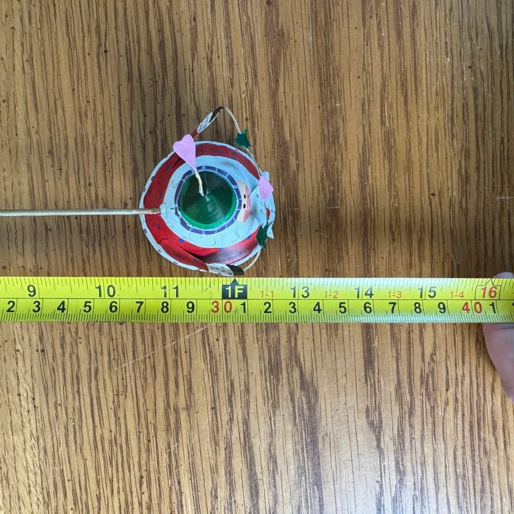 Metal Tin Santa Cone Candle Snuffer‎ Christmas Decor with Wire Handle